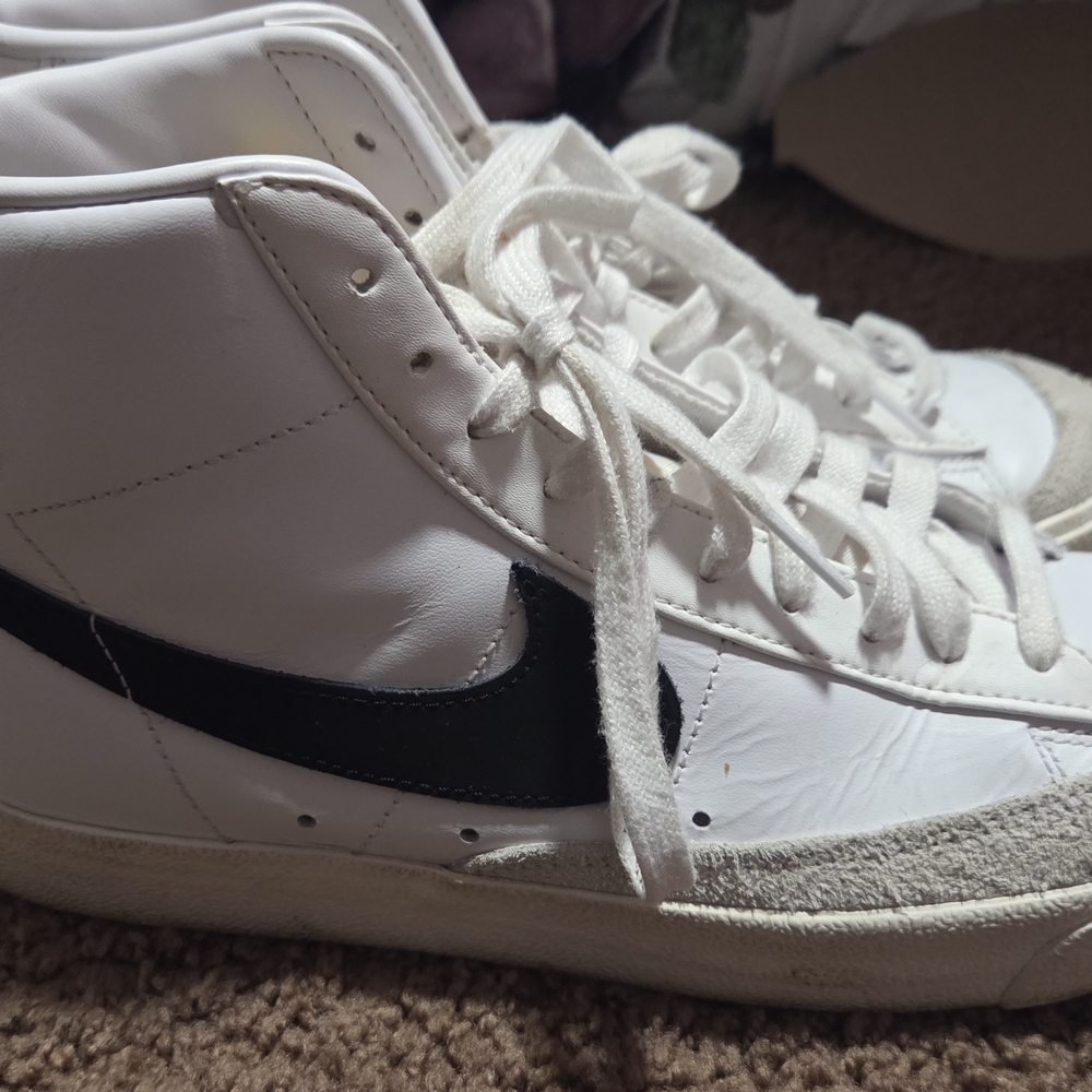Nike White Sneakers with Black Details